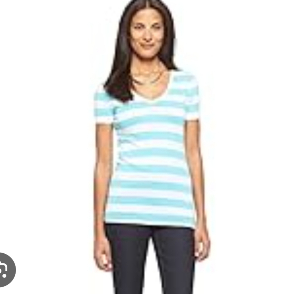 Merona  V neckline striped 100% cotton Short Sleeve  T shirt